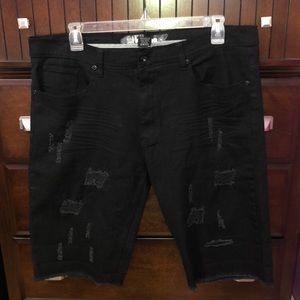 Men’s Black Distressed Shorts 🖤